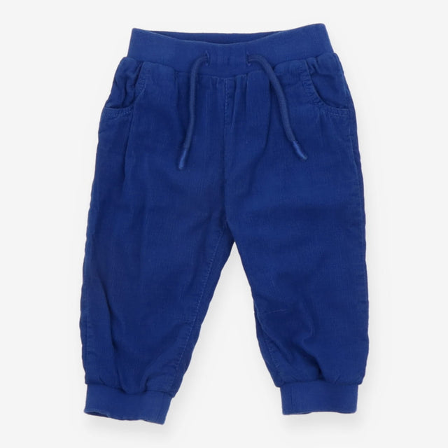 Trousers pull on cord blue drawstring