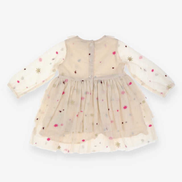 Dress Long Sleeved Netted Sparkle Stars