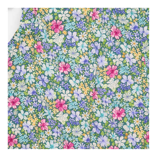 Multicolor Floral 100% EcoVero Viscose V-Neck Puff