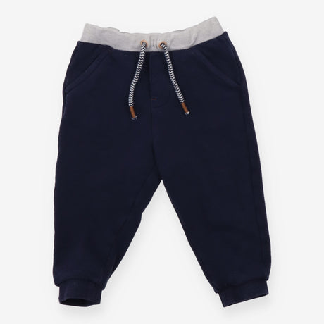 Navy Joggers Grey Waistband