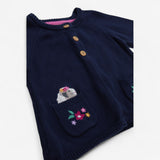 Cardigan Navy Knit with Guinea Pig