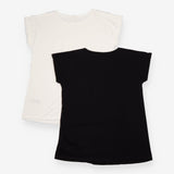 JoJo Maman Bebe Black and White Short Sleeve Mater