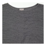 Charcoal Grey Wavy Textured Rib Long Sleeve Jumper