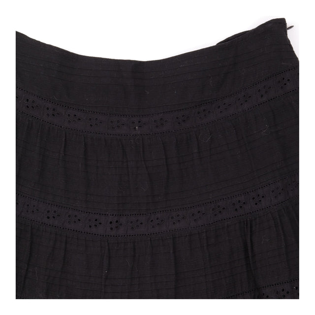Black Cotton Broderie Crochet Lace Hem