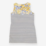 Sleeveless Striped Jersey Dress with Blue and Yell