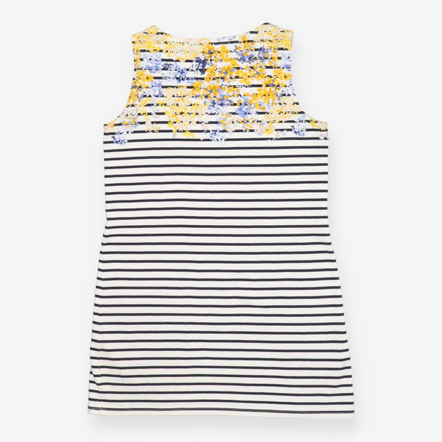 Sleeveless Striped Jersey Dress with Blue and Yell