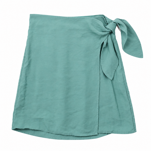 Wrap Mini Skirt Sage Green Side Tie