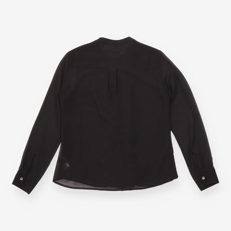 Karen Millen Black Sheer Ruffle Front Long Sleeve 