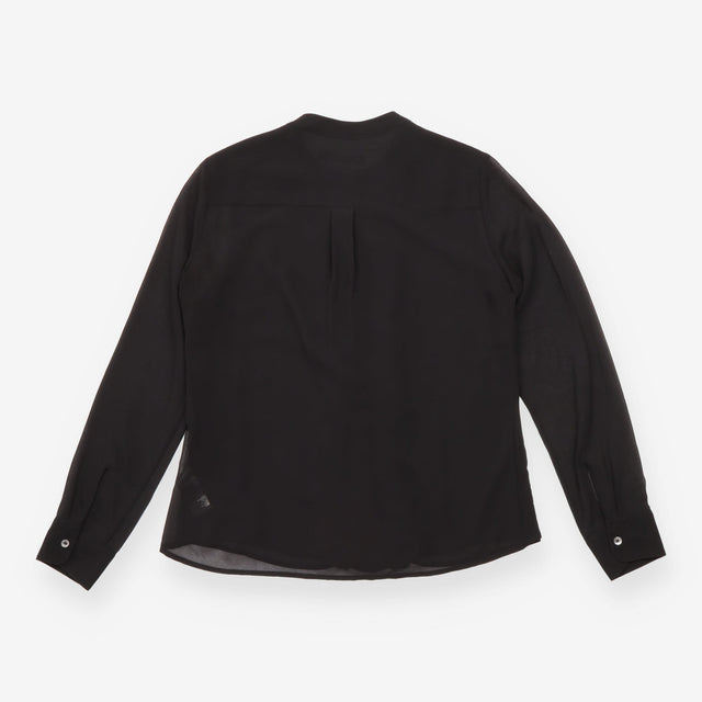 Karen Millen Black Sheer Ruffle Front Long Sleeve 