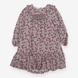 Tiered Dress Long Sleeve Ruffle Shoulders Floral