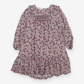 Tiered Dress Long Sleeve Ruffle Shoulders Floral