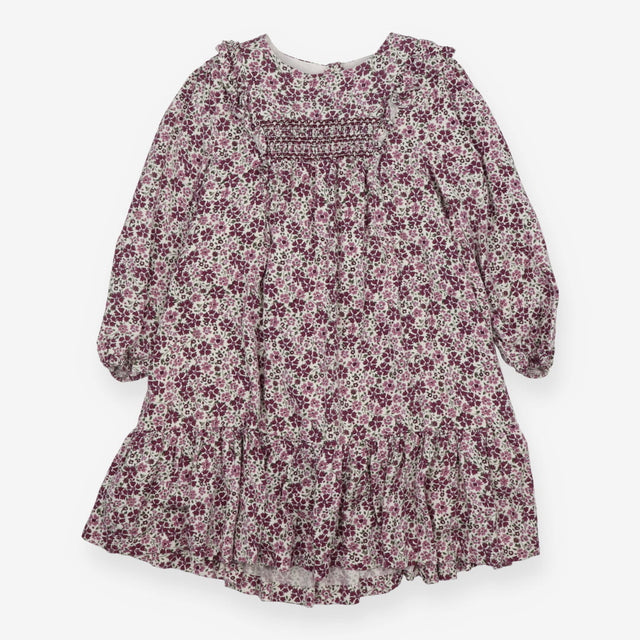 Tiered Dress Long Sleeve Ruffle Shoulders Floral