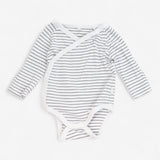 Bodysuit wrap around white with grey stripe