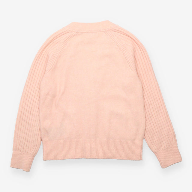 Soft Knit V-Neck Button Front Cardigan Pale Pink