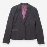 Black Wool Blend Single Breasted Blazer
