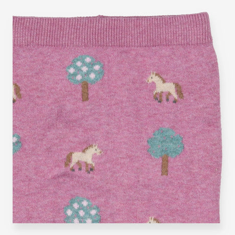 Leggings Knit Purple Horses and Trees