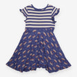 Blue Crab Dress with Stripes