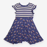 Blue Crab Dress with Stripes