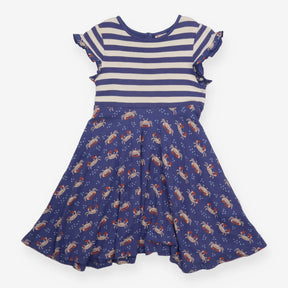 Blue Crab Dress with Stripes