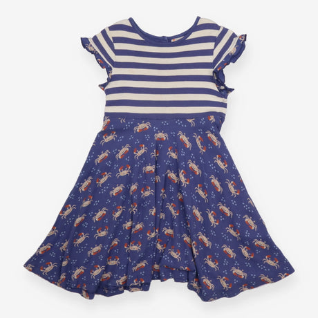 Blue Crab Dress with Stripes