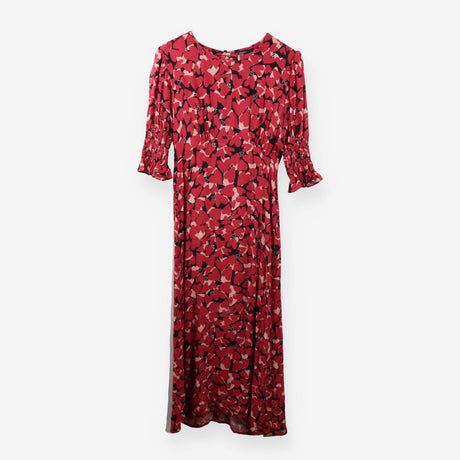 Pink Red Black Heart Print Tea Dress
