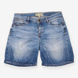 Denim Shorts Mid Blue Faded Longline