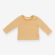 Long sleeve yellow and cream striped t-shirt