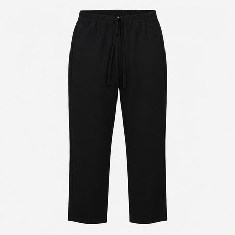 Trousers Black Drawstring Elastic Waist Tapered Le