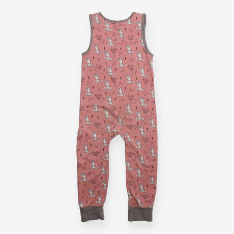 Dungarees pink white bunnies