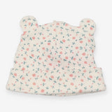 Baby Hat Cream and Pink Floral Ears