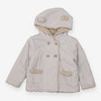 Cord Fleece Lined Jacket Grey with Pink Spots