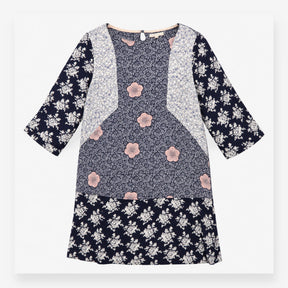 Midi Dress with Mixed Floral Print
