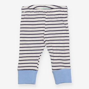 Leggings White with Navy Stripes