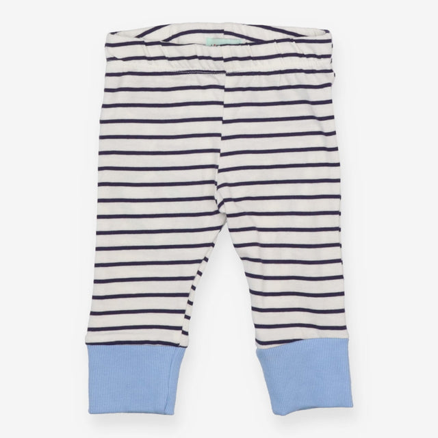 Leggings White with Navy Stripes
