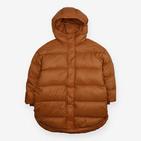Puffer Coat Brown Hooded Quilted Down Reem