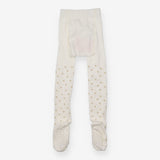 Tights white with sparkle golden stars