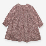 Dress long sleeves collar pink floral