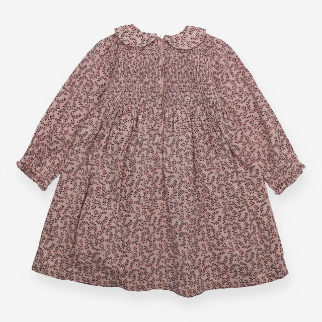 Dress long sleeves collar pink floral