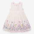 Party Dress white with Frill and Embroidered flowe