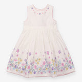 Party Dress white with Frill and Embroidered flowe