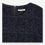 Blue Tweed Textured Knit Dress