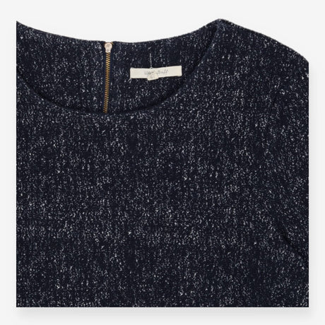 Blue Tweed Textured Knit Dress