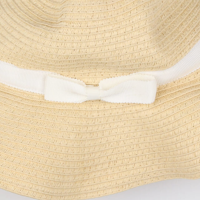 Sunhat Straw White Bow Tied