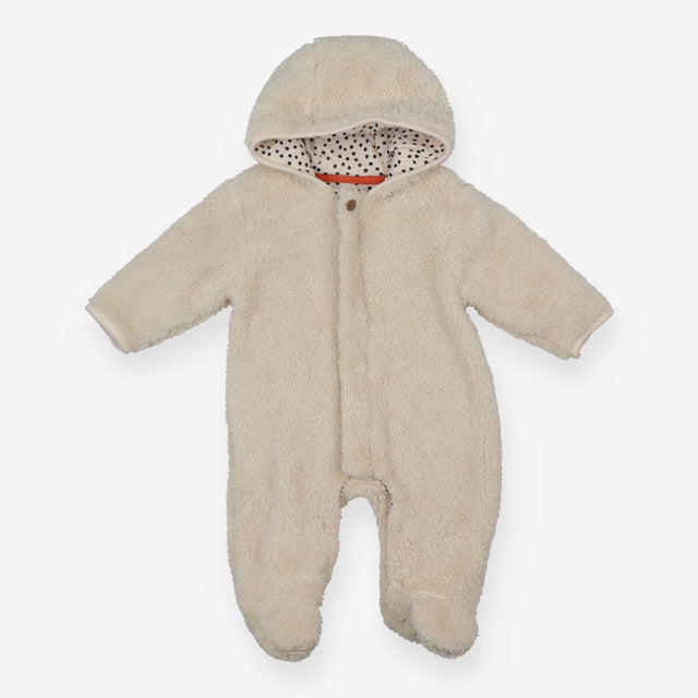 Pramsuit fur cream spot lining