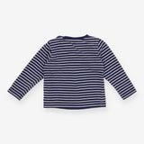 T-shirt Long Sleeve Navy Stripe Orange Trim