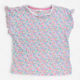 Dress Pinafore Denim Bunny and Floral T-shirt