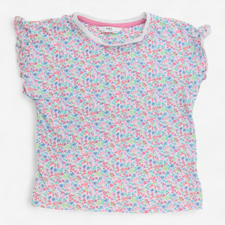 Dress Pinafore Denim Bunny and Floral T-shirt