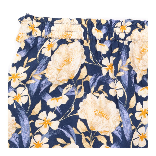Skirt Navy Cream Floral Print Elastic Waist