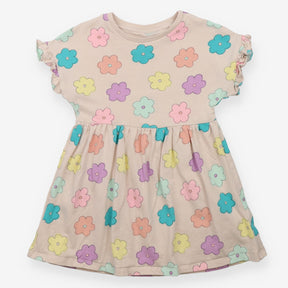 Dress jersey pink with flowers