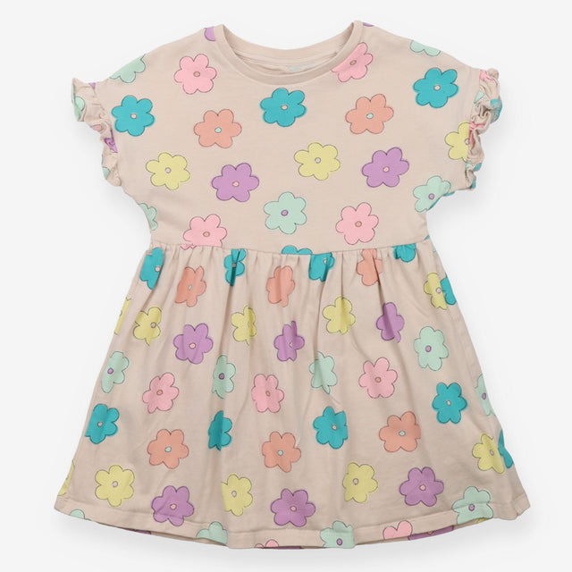 Dress jersey pink with flowers
